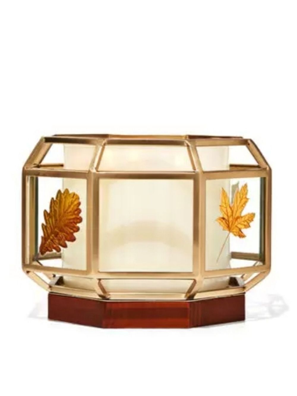 Glass Geometric Fall Three Wick Candle Holder